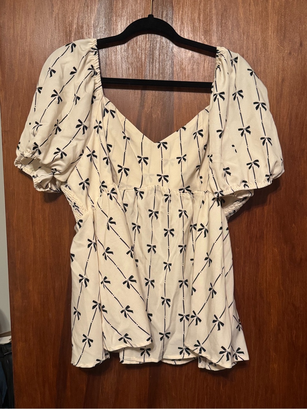 Women’s Plus Size Cottagecore Boho Bow Shirt 3XL